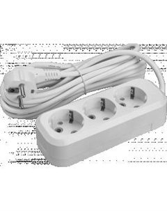 Удлинитель, 3 гнезда, 3 м, с заземлением, 16 А Онлайт