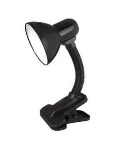Лампа настольная на прищепке Ultraflash UF-320P C02, Е27, 60 Вт, 230 В, черная Litarc lig