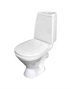 Унитаз-компакт КАМА, эконом,1-режим, сиденье полипропилен,крепление Sanita