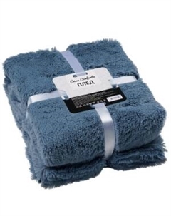 Плед Casa Conforte Nordika, 200х220 см, длинный ворс, синий Тайпит тд