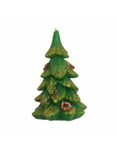 Свеча Елка с игрушками, упаковка, зеленая Антей кэнд