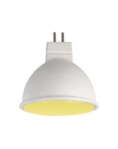 Лампа светодиодная LED color, 7 Вт, GU5.3, 220 В, MR16, желтая, шар Ecola