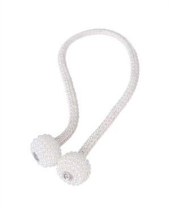 Подхват для штор Арт Узор Шарики из бисера, 40 см, белый/светло-нефритовый Yiwu youda