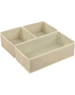 Набор коробок для хранения, 3 шт, складные, без крышки, текстиль Leonord