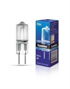 Лампа галогенная CAMELION G4 JD, 35Вт, без рефлектора, 220В, прозрачная Litarc li1