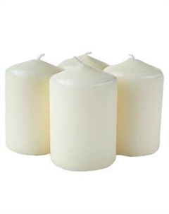 Набор свечей-столбиков LUMI, размер: 4х4х6см, пленка, 4 шт, сл.кость, парафин, стеарин, 6 часов Антей кэнд