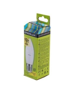 Лампа светодиодная ERGOLUX LED, 9Вт, E27, 3000K, 172-265В, свеча Litarc lig