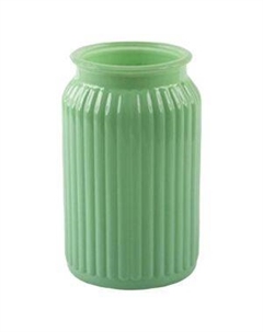 Ваза Реана 1, 20 см, прямоугольная, рифлерная, стекло, мята опак Ninaglass