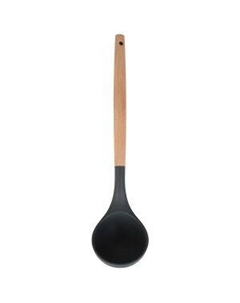 Ложка кухонная Д Black, 28 см, силикон/дерево Royaumann2