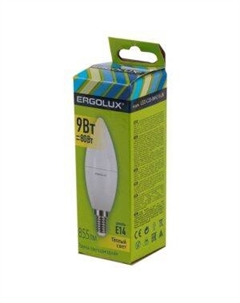 Лампа светодиодная ERGOLUX LED, 9Вт, E14, 3000K, 172-265В, свеча Litarc lig