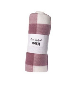 Плед Casa Conforte London, клетка, 170х200 см, флис, полиэстер, розовый Тайпит тд