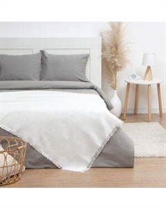 Плед Этель Waffle, 130х180 см, вафельное полотно, хлопок/полиэстер, молочный Ип симано1