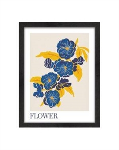 Картина в раме PosterMarket, 30х40 см, цветы синие Тд постерм