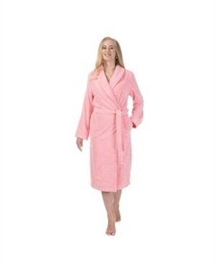 Халат махровый женский CLEANELLY Юнионе, размер: 44, гладкокрашеный, розовый, 400г/м2, 100%хл. Донецкая 1