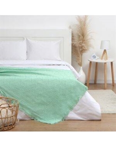 Плед Этель Home, 130х180 см, жаккард, хлопок/полиэстер, зеленый Ип симано1