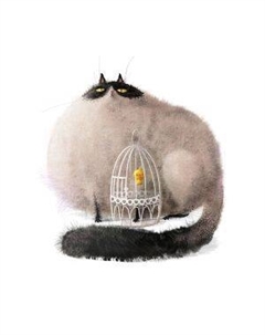 Картина на холсте Толстый кот, 40х40 см Тд постерм