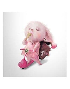 Картина на холсте PosterMarket Зайка на мотоцикле, 40х40 см Тд постерм