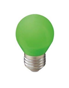 Лампа светодиодная LED color, 2 Вт, Е27, 220 В, зеленая, шар Ecola