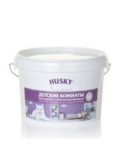 Краска для стен и потолков Детские комнаты, 2.5 л, база А, моющаяся акриловая Husky