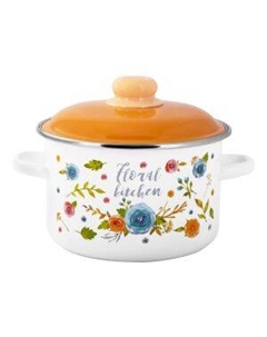 Кастрюля Appetite Floral kitchen, 4 л, эмаль Стальэмал1