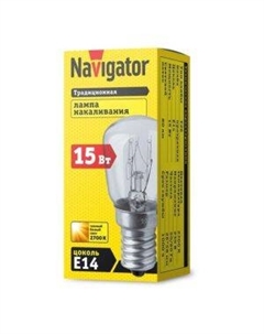 Лампа накаливания для бытовой техники, E14, 15 Вт, T26 Navigator