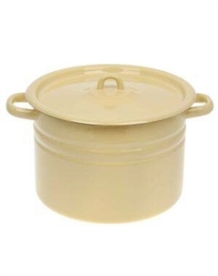 Кастрюля, 8 л, эмаль, бежевый Стальэмаль