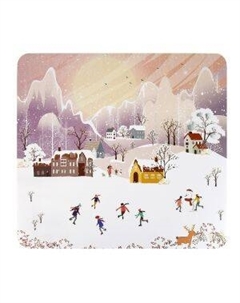 Салфетка сервировочная Nouvelle Home Новый год, 30х28 см, зимние забавы, полипропилен Royaumann