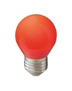 Лампа светодиодная LED color, 2 Вт, E27, 220 В, красная, шар Ecola