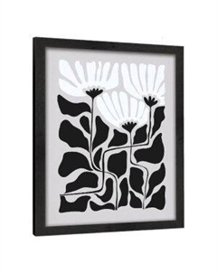 Картина в раме PosterMarket, 30х40 см, 1 цветок, черно-белый Тд постерм