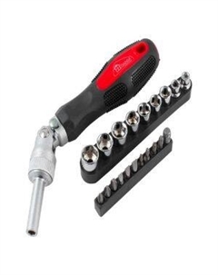 Отвертка реверсивно-рычажная с насадками Hobbi, 20 предметов Remocolor