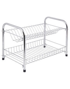 Сушилка для посуды двухуровневая, хром Рыжий кот