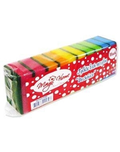 Губка для посуды Magic Home 8 х 5 х 2,5 см, 10 шт Antella
