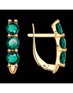 Серьги из золота с изумрудом гидротермальным Sokolov