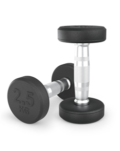 Гантель круглая обрезиненная 2,5 кг PRO DBRND2_5PBKx2 2 шт Unixfit