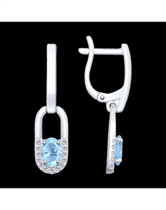 Серьги из серебра с топазами и фианитами Sokolov