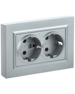 Розетка Brite РС12-3-БрС встраиваемая сталь (BR-R21-16-K46-F) Iek