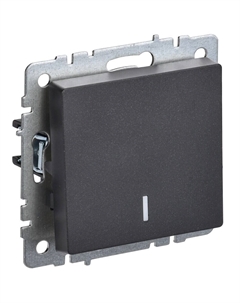 Выключатель Brite ВС10-1-7-БрЧ одноклавишный встраиваемый черный проходной с подсветкой (BR-V12-1-10-K02) Iek