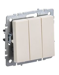 Выключатель Brite ВС10-3-0-БрКр трехклавишный встраиваемый бежевый (BR-V30-0-10-K10) Iek