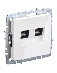 Розетка компьютерная Brite РК10-2-БрБ встраиваемая белая 2хRJ45 (BR-K20-1-K01) Iek
