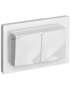 Розетка Brite РСбш12-3-44-БрБ встраиваемая белая с крышкой (BR-R26-16-44-K01-F) Iek