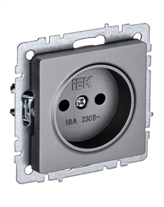 Розетка Brite РС10-1-0-БрС встраиваемая сталь (BR-R10-10-K46) Iek