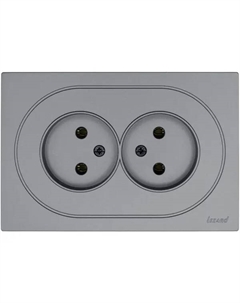 Розетка двойная встраиваемая Osen без заземления цвет серый Lezard