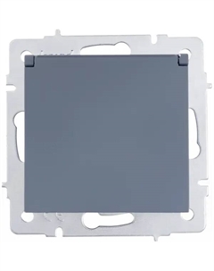 Розетка встраиваемая Vesna 742-3488-123B с заземлением с крышкой цвет графит Lezard