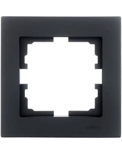 Рамка для розеток и выключателей Vesna 742-4200-146 1 пост цвет черный матовый Lezard