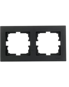 Рамка для розеток и выключателей Vesna 742-4200-147 2 поста цвет черный матовый Lezard