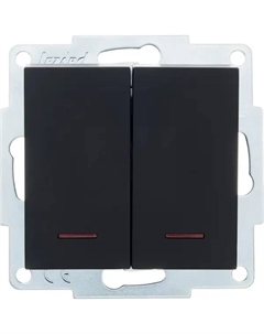 Выключатель встраиваемый Vesna 742-4288-112 2 клавиши цвет матовый черный Lezard