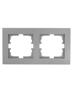 Рамка для розеток и выключателей Vesna 742-3500-147 2 поста цвет платина Lezard