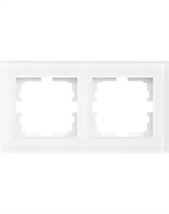 Рамка для розеток и выключателей Vesna 2 поста горизонтальная цвет акрил белый матовый Lezard