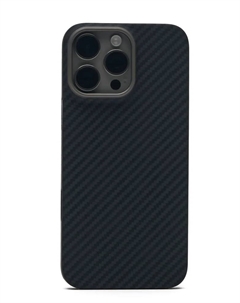 Чехол-накладка Kzdoo Keivlar Case для iPhone 16 Pro карбоновый (черно-серый в полоску)