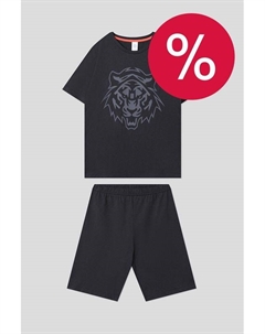 Пижама хлопковая с принтом Sanetta